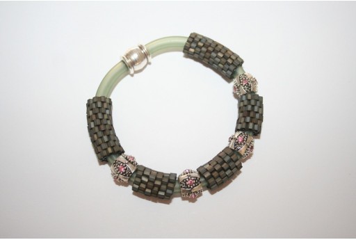 Caucciù Hexagon Bracelet Kit Frosted Metallic Iris Brown