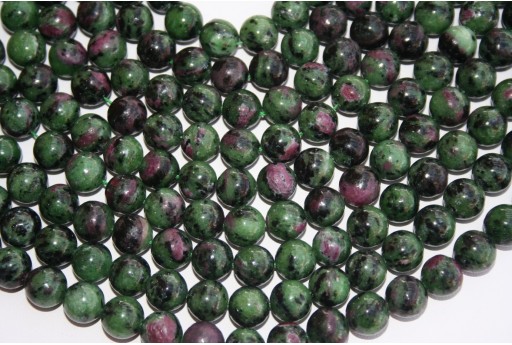 Filo 38 Pietre Zoisite Rubino Sfera 10mm ZOI3