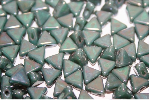 Khéops® Par Puca® Beads Opaque Green Turquoise Nebula 6mm - 10gr
