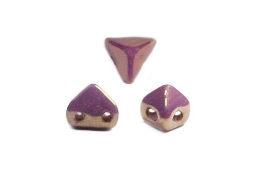 Perline Super-Khéops® Par Puca® Opaque Mix Violet Gold Ceramic Look 6mm - 10gr 2