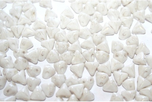 Super-Khéops® Par Puca® Beads Opaque White Ceramic Look 6mm - Pack 50gr