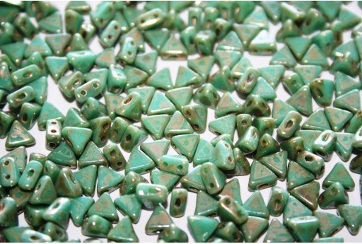 Khéops® Par Puca® Beads Opaque Green Turquoise Picasso 6mm - 10gr