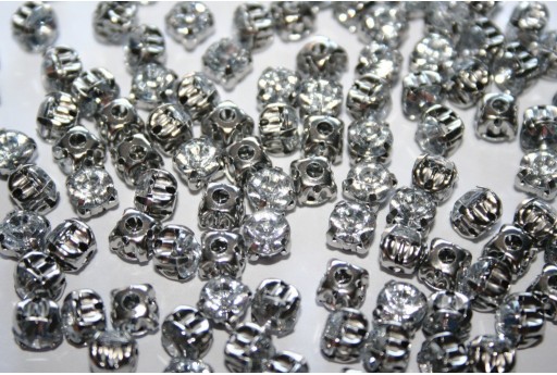 Acrylic Rhinestone Montee Beads Crystal 6mm - 30pcs