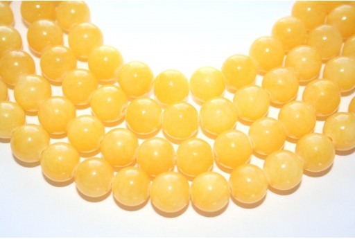 Mashan Jade Beads Yellow Sphere 10mm - 39pcs