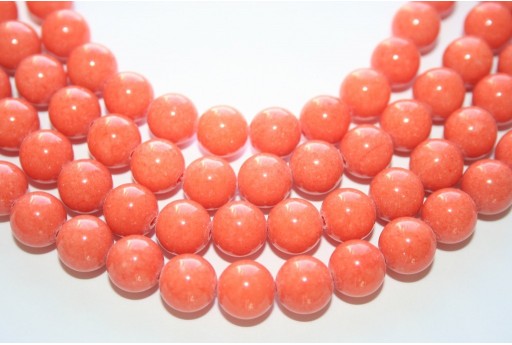 Mashan Jade Beads Orange Sphere 10mm - 40pcs
