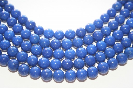 Mashan Jade Beads Blue Navy Sphere 8mm - 48pcs