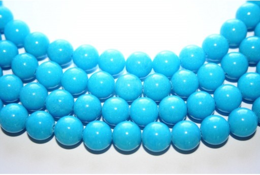 Mashan Jade Beads Light Blue Sphere 10mm - 40pcs