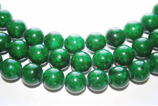 Mashan Jade Beads Dark Green Sphere 12mm - 33pcs