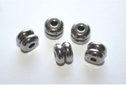 Stainless Steel Spacer Beads 8x6mm - 2pcs