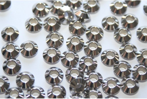 Bicone Stainless Steel Spacer Beads 6x3mm - 10pcs