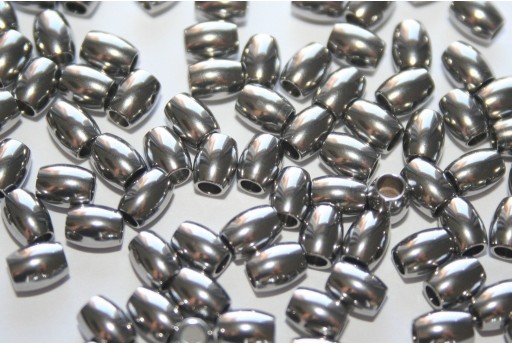 Barrel Stainless Steel Spacer Beads 5x4mm - 6pcs