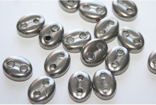 Oval Stainless Steel Spacer Beads 7x9x3mm - 2pcs