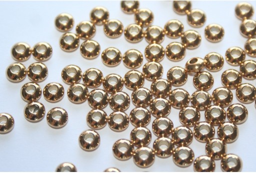 Distanziatori Acciaio Colore Oro Rondelle 4x2mm - 4pz