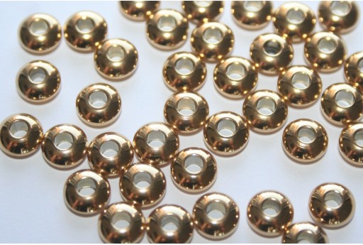 Distanziatori Acciaio Colore Oro Rondelle 6x3mm - 4pz