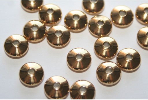 Distanziatori Acciaio Colore Oro Rondelle 8x4mm - 4pz