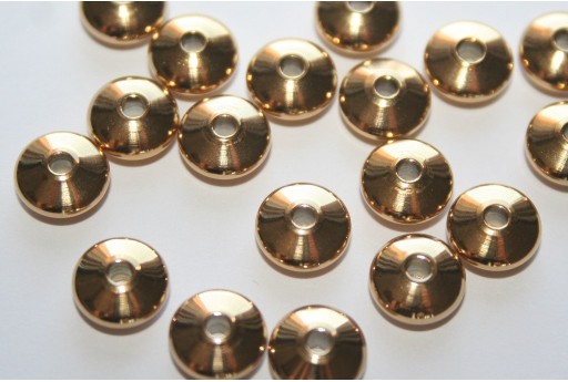Stainless Steel Beads Rondelle Golden 8x4mm - 4pcs
