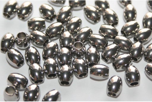 Barrel Stainless Steel Spacer Beads 6x5mm - 6pcs
