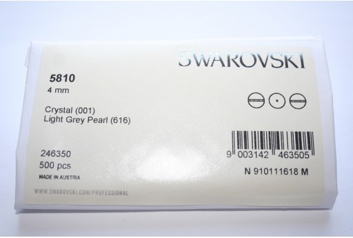 Perle Swarovski Elements 5810 Confezione Ingrosso Light Grey 4mm - 500pz