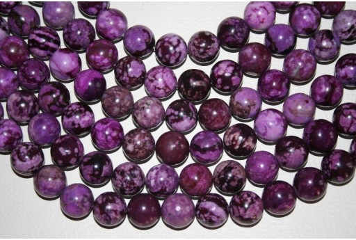 Filo 24 Pietre Jasper Sugilite Sfera 16mm JA31