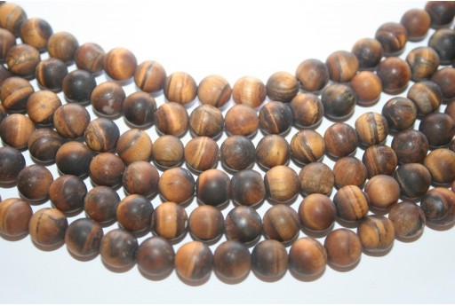 Tiger Eye Frosted Beads Round 8mm - 48pcs