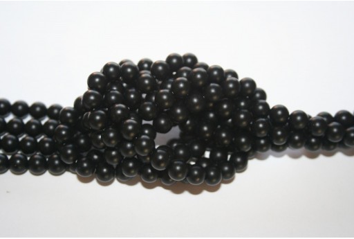 Black Onyx Frosted Rounds 6mm - 64pcs
