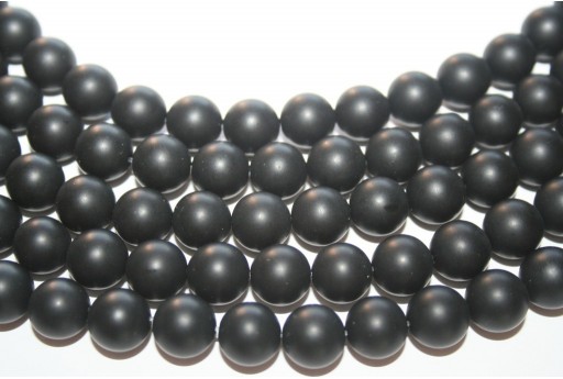 Black Onyx Frosted Rounds 10mm - 38pcs