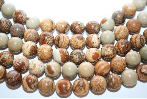 Picture Jasper Rounds 10mm - 38pcs