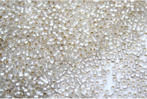 Perline Toho Permanent Finish Silver Lined Frosted Crystal 15/0 - 50gr