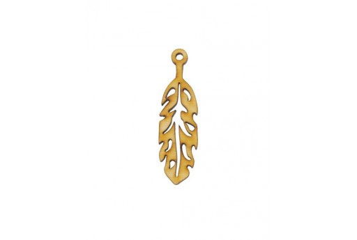 Leaf Wooden Pendant 40x11mm - 2pcs