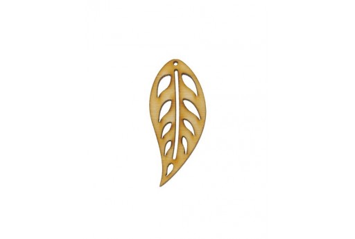 Leaf Wooden Pendant 35x11mm - 2pcs