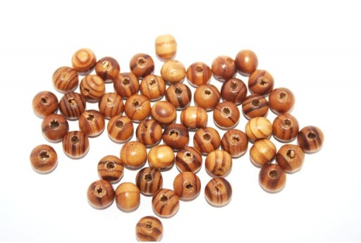 Wood Beads Round Brown 8mm - 120pcs