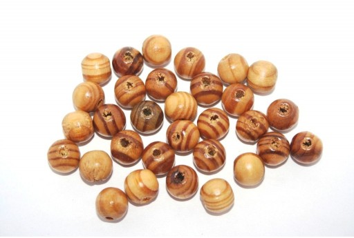 Wood Beads Round Brown 10mm - 60pcs