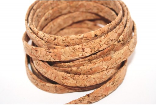 Cork Cord Flat Natural Fantasy 10mm - 50cm