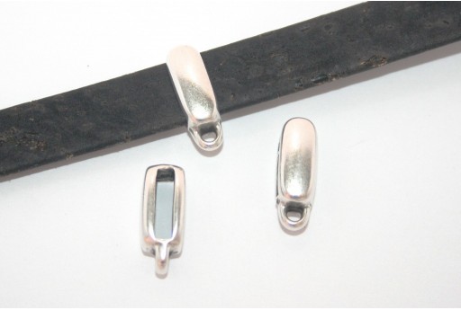 Silver Flat Cord Passing through the throat 10mm - 2pcs