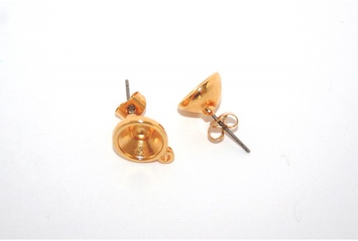 Gold Earring Setting Stone SS39 - 2pcs