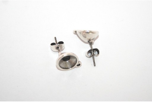 Silver Earring Setting Stone SS39 - 2pcs