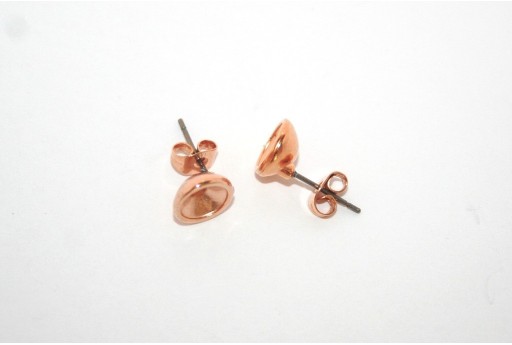 Rose Gold Earring Setting SS29 - 2pcs
