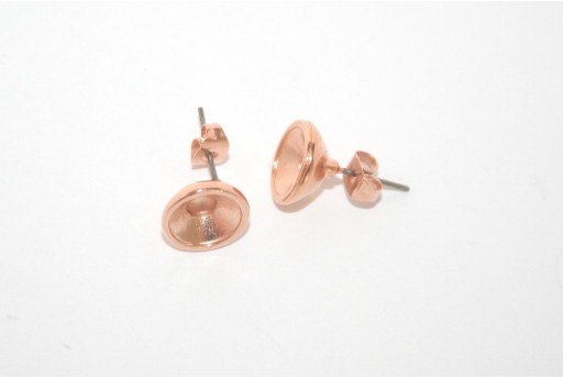 Rose Gold Earring Setting SS39 - 2pcs
