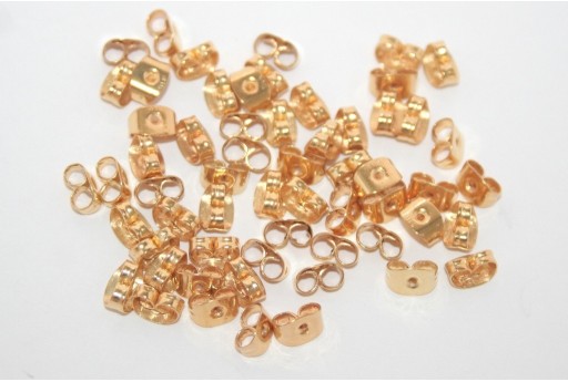 Gold Steel Ear Back Stops 6,5x4,5mm - 30pcs