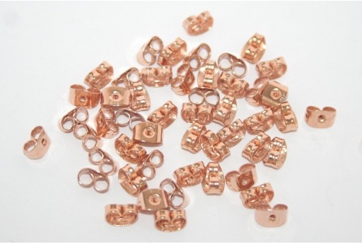 Rose Gold Steel Ear Back Stops 6,5x4,5mm - 30pcs