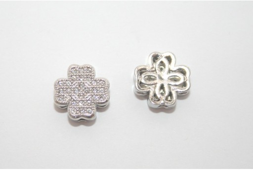 Cubic Zirconia Micro Pavè Cross Beads 10mm