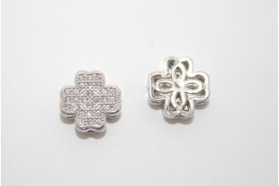 Cubic Zirconia Micro Pavè Cross Beads 10mm