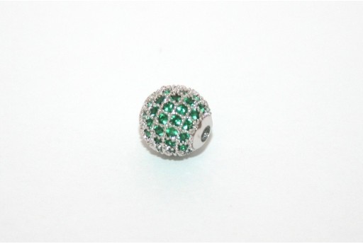 Cubic Zirconia Micro Pavè Tondo Verde 8mm