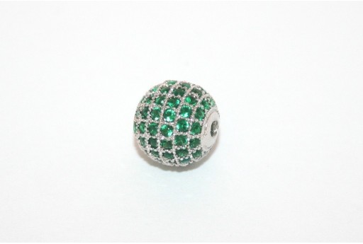 Cubic Zirconia Micro Pavè Tondo Verde 10mm