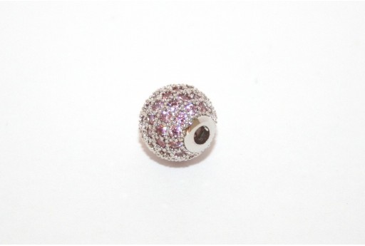 Cubic Zirconia Micro Pavè Beads Pink 8mm