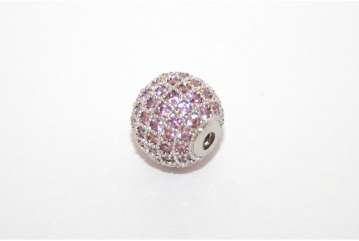 Cubic Zirconia Micro Pavè Tondo Rosa 10mm