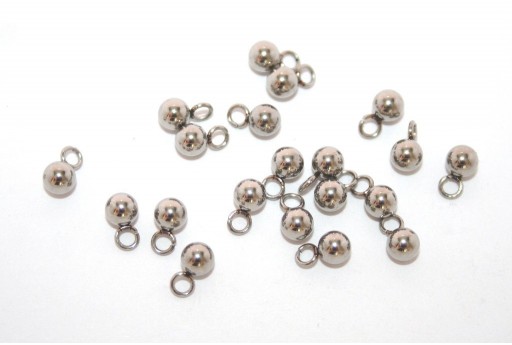 Charms in Acciaio Sfera 4mm - 10pz