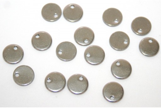 Stainless Steel Blank Stamping Tag Flat Round Charms 8mm -10pcs