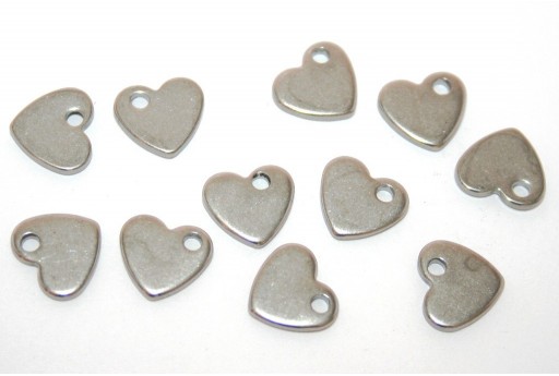 Stainless Steel Heart Charms 10x9mm -5pcs