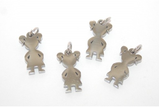 Charms Bambina in Acciaio 16x9mm - 1pz